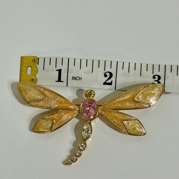 Vintage KJL Kenneth Jay Lane for Avon Goldtone  Dragonfly Brooch - Picture 9 of 10